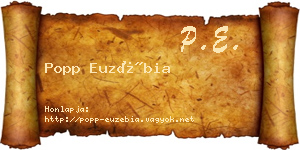 Popp Euzébia névjegykártya